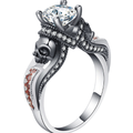 Anillo Delgado Calavera Blanca