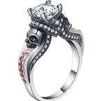 Anillo Delgado Calavera Blanca