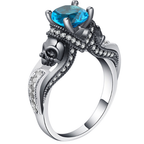 Anillo Delgado Calavera Azul