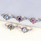 Anillo Flor de Loto Plateado para Mujer