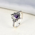 Anillo Flor de Loto Plateado para Mujer violeta