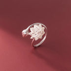 Anillo Flor de Loto Blanca para Mujer