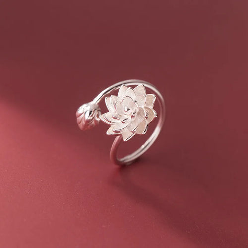 Anillo Flor de Loto Blanca para Mujer