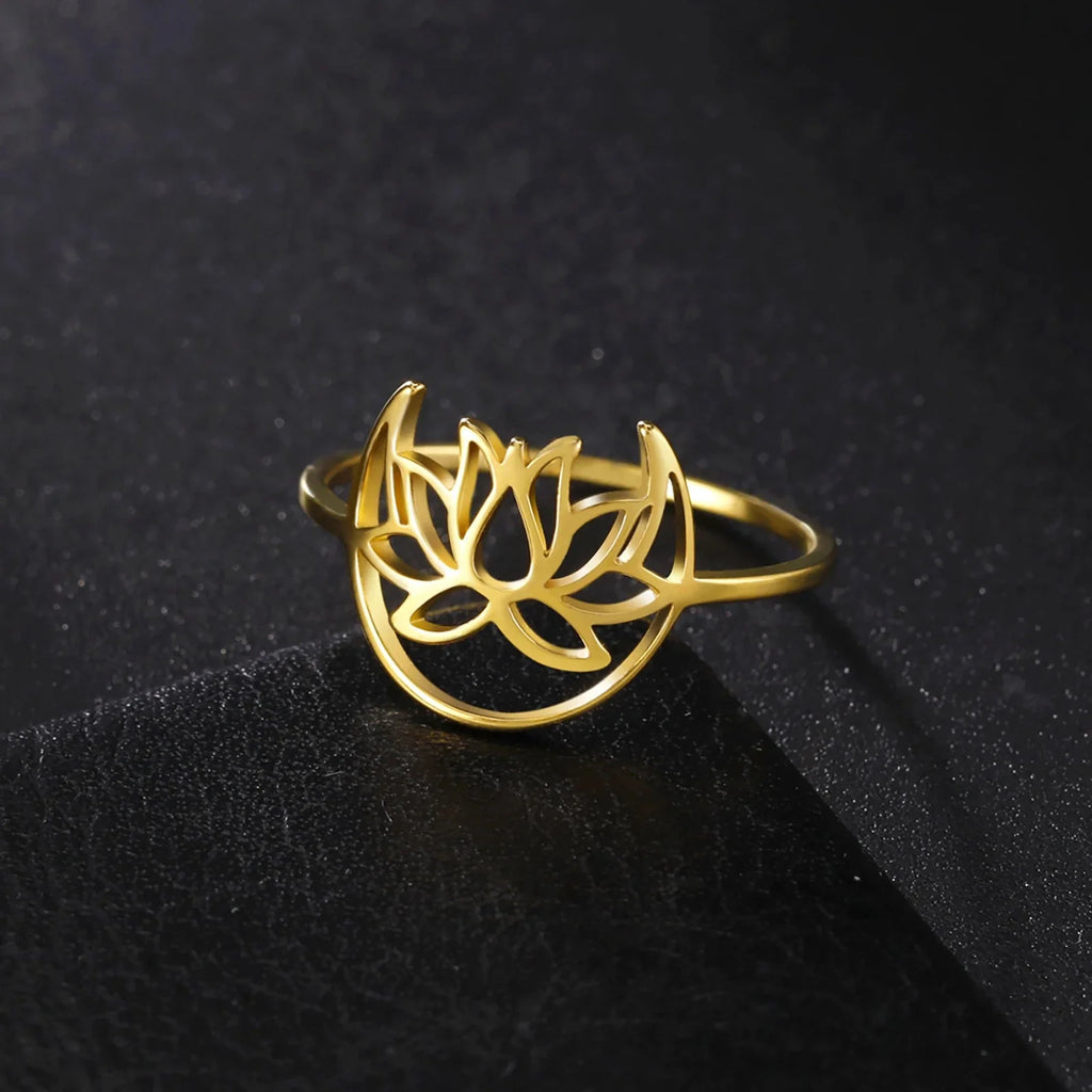 Anillo Flor de Loto Zen para Mujer en oro