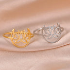 Anillo Flor de Loto Zen para Mujer en plata