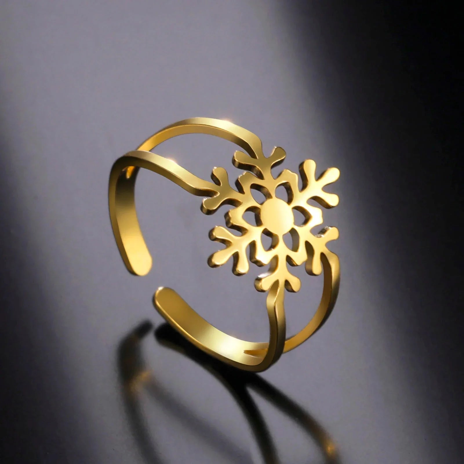 Anillo Copo de Nieve para Mujer en Oro