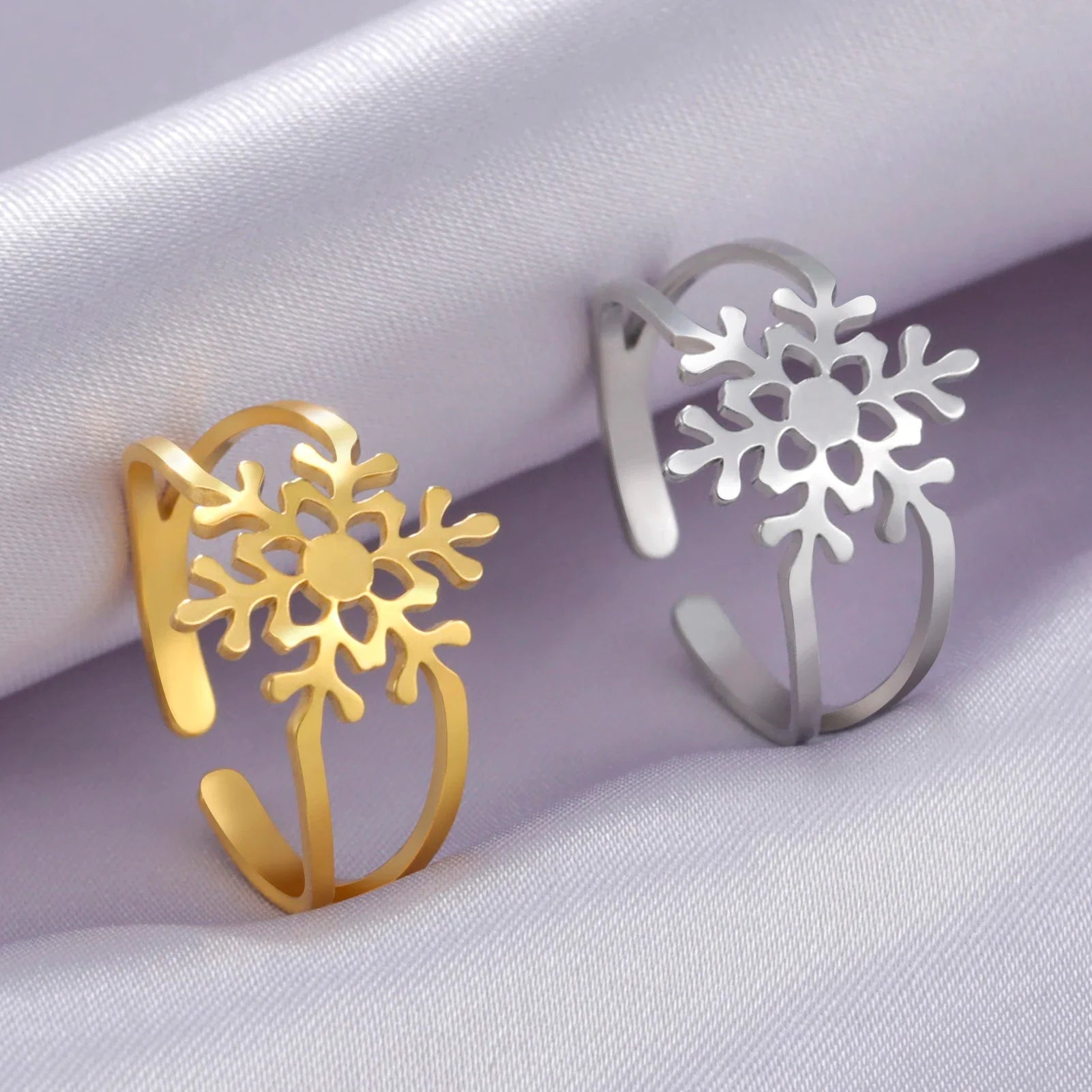 Anillo Copo de Nieve para Mujer en Oro