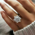 Anillo Copo de Nieve Mujer Invierno Plata Circonitas