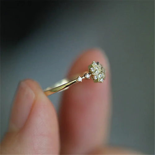 Anillo Copo de Nieve Mujer Invierno Oro