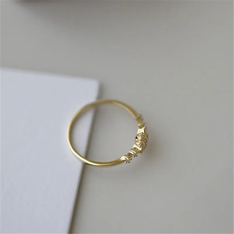 Anillo Copo de Nieve Mujer Invierno Oro