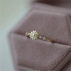 Anillo Copo de Nieve Mujer Invierno Oro
