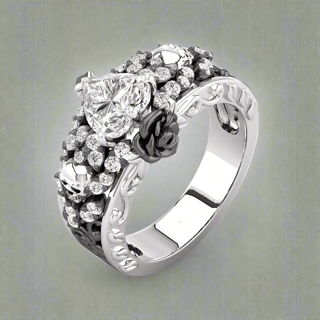 Anillo Gótico para Mujer negro