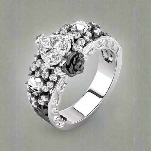 Anillo Gótico para Mujer negro