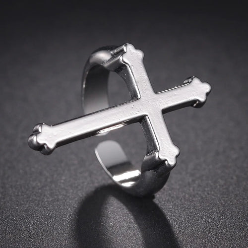 Anillo para Hombre Sello Cruz Cristiana plata