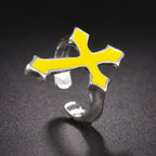 Anillo para Hombre Sello Cruz Cristiana amarillo