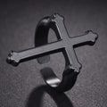 Anillo para Hombre Sello Cruz Cristiana negro