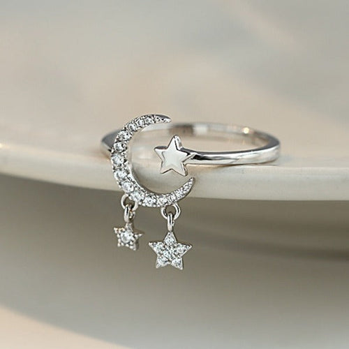Anillo Luna y Estrella para Mujer Anillo Astros