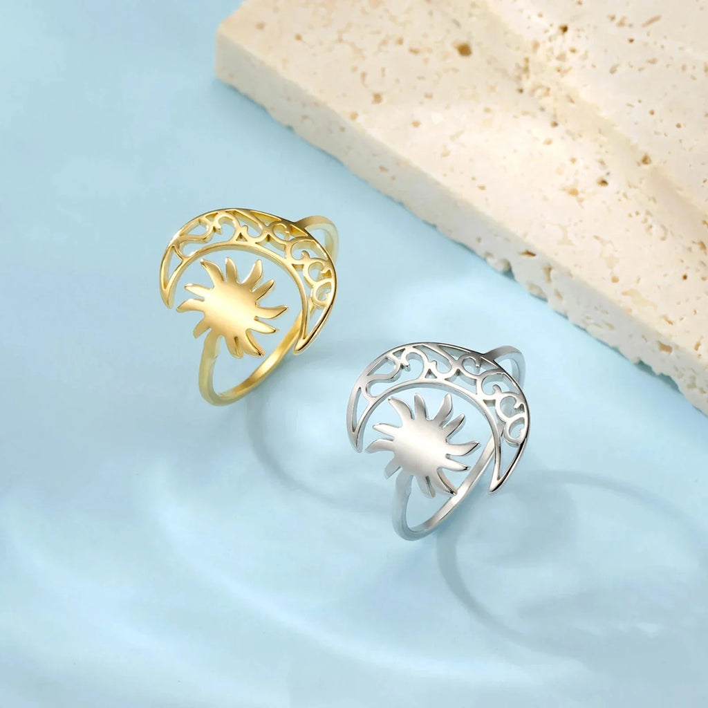 Anillo Luna y Sol de plata