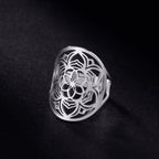 Anillo Mandala Mujer Flor de plata