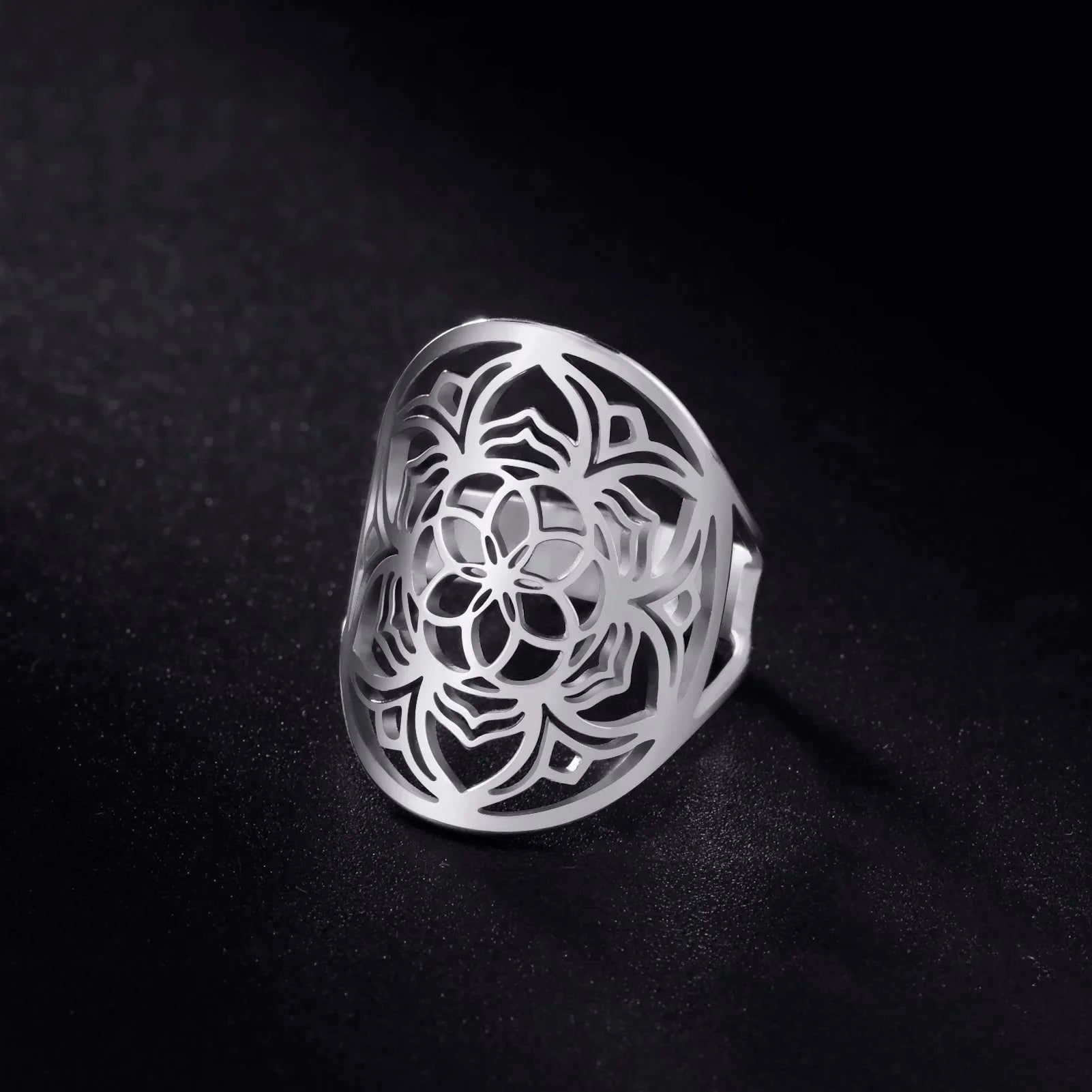 Anillo Mandala Mujer Flor de plata