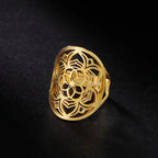 Anillo Mandala Mujer Flor de oro