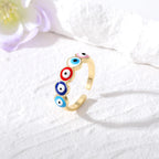 Anillo Ojo Turco Azul Maligno multicolor