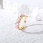 Anillo Ojo Turco Azul Maligno Rosa