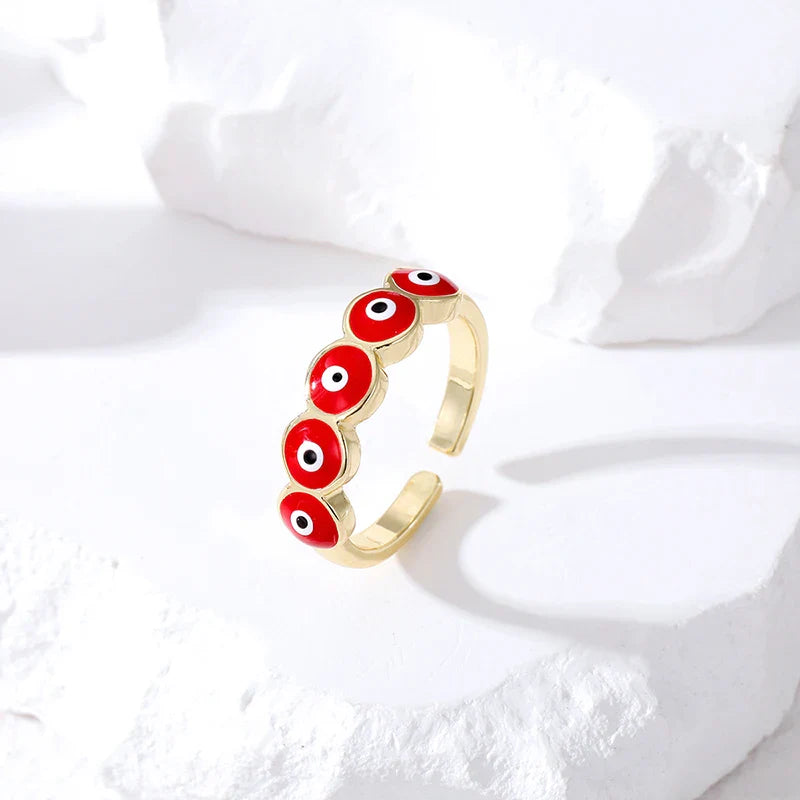 Anillo Ojo Turco Azul Maligno Rojo