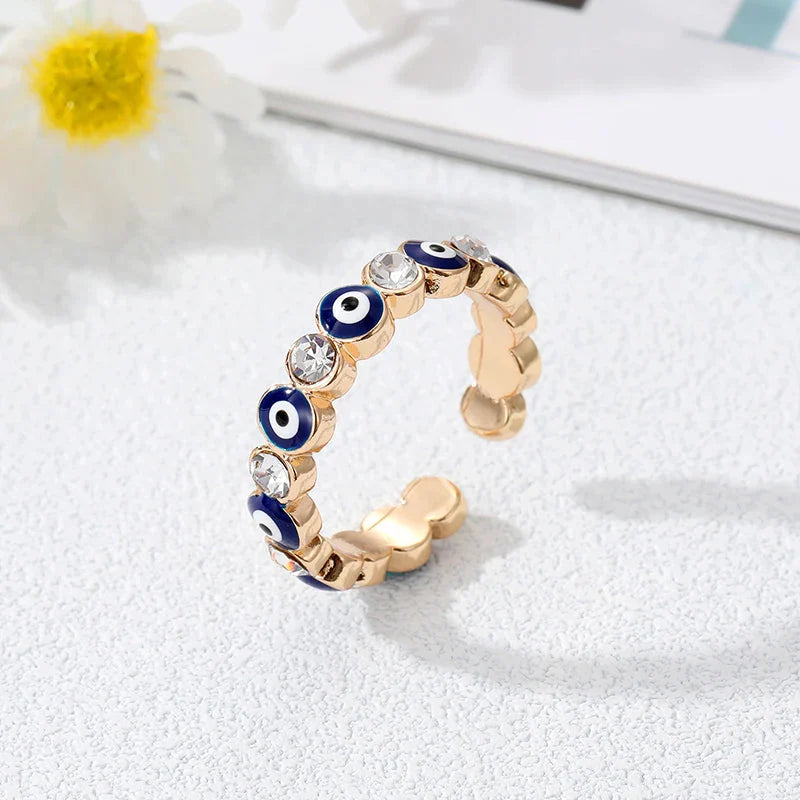 Anillo Ojo Turco Azul Maléfico Estilo Bohemio azul