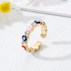 Anillo Ojo Turco Azul Maléfico Estilo Bohemio multicolor