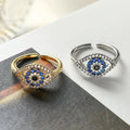 Anillo Ojo Turco Azul Zirconia