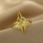 Anillo Nudo de Bruja Fino Oro