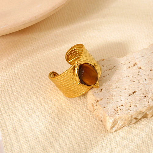Anillo Ojo de Tigre para Mujer en Oro