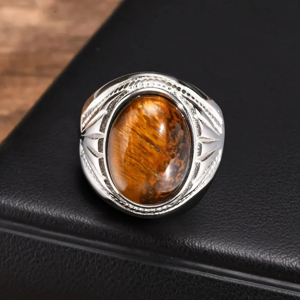 Anillo Ojo de Tigre para Hombre