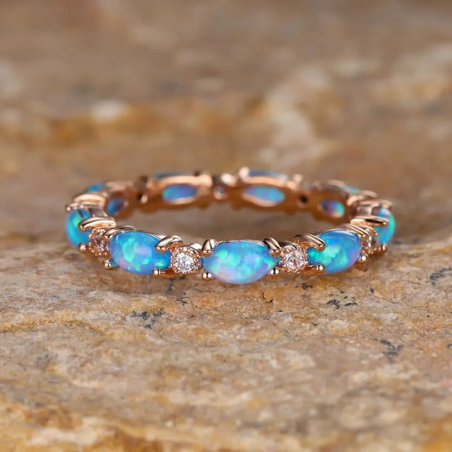 Anillo de Ópalo para Mujer azul