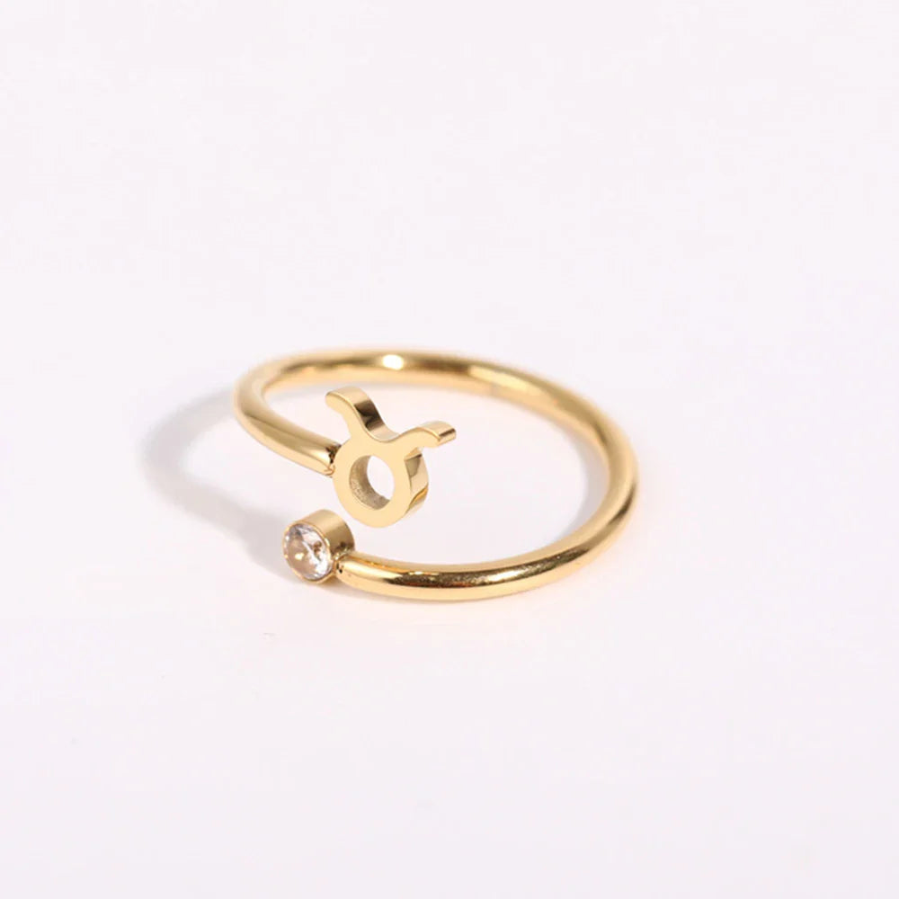 Anillo de Oro Signo del Zodiaco 12 Constelaciones tauro