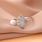 Anillo Concha de Vieira y Perla de Mar