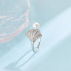 Anillo Concha de Vieira y Perla de Mar