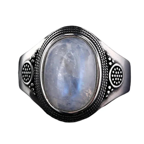 Anillo Ovalado con Piedra de Luna para Mujer