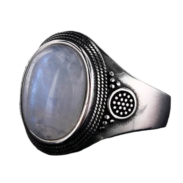 Anillo Ovalado con Piedra de Luna para Mujer