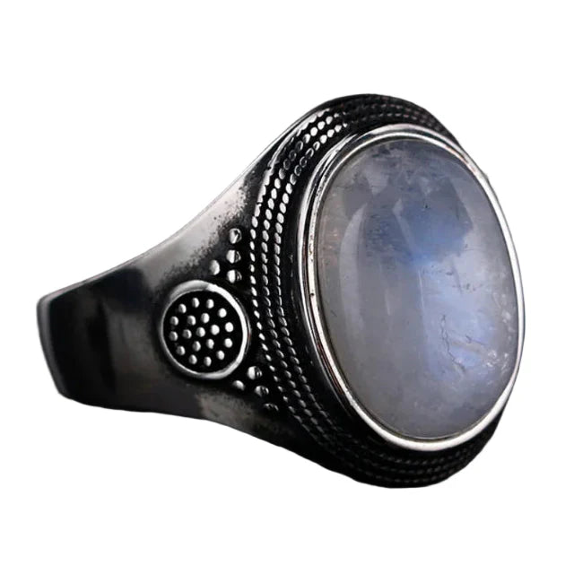 Anillo Ovalado con Piedra de Luna para Mujer