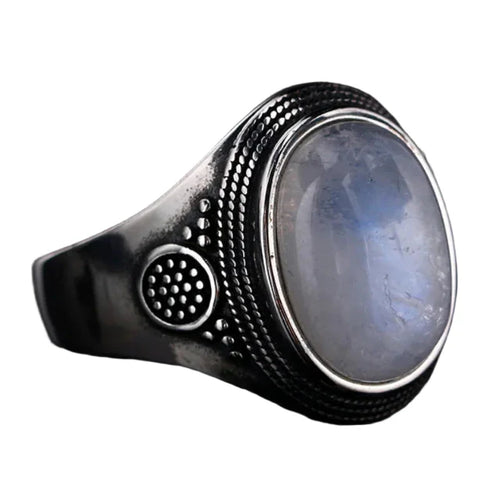 Anillo Ovalado con Piedra de Luna para Mujer