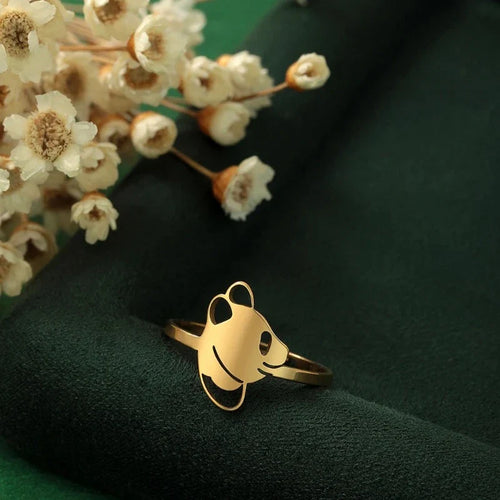 Anillo Panda Fino de Oro
