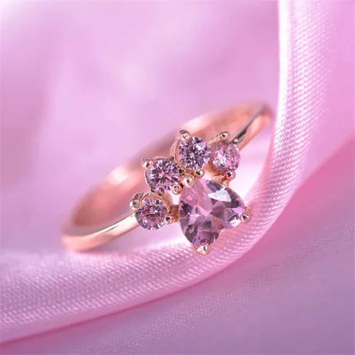 Anillo Patita de Gato en oro rosa