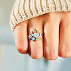 Anillo Piedra 7 Chakras Flor de Loto Mujer plateado