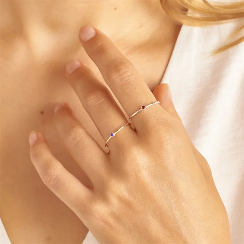 Anillo Piedra de Nacimiento Plata y Oro