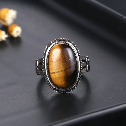 Anillo de Piedra Ojo de Tigre para Mujer
