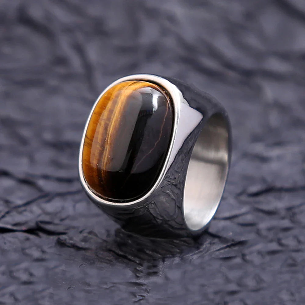 Anillo con piedra Ojo de Tigre para Hombre y Mujer en plata