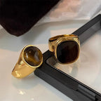 Anillo Piedra Ojo de Tigre Oro