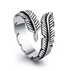 Anillo Pluma Plateado para Mujer